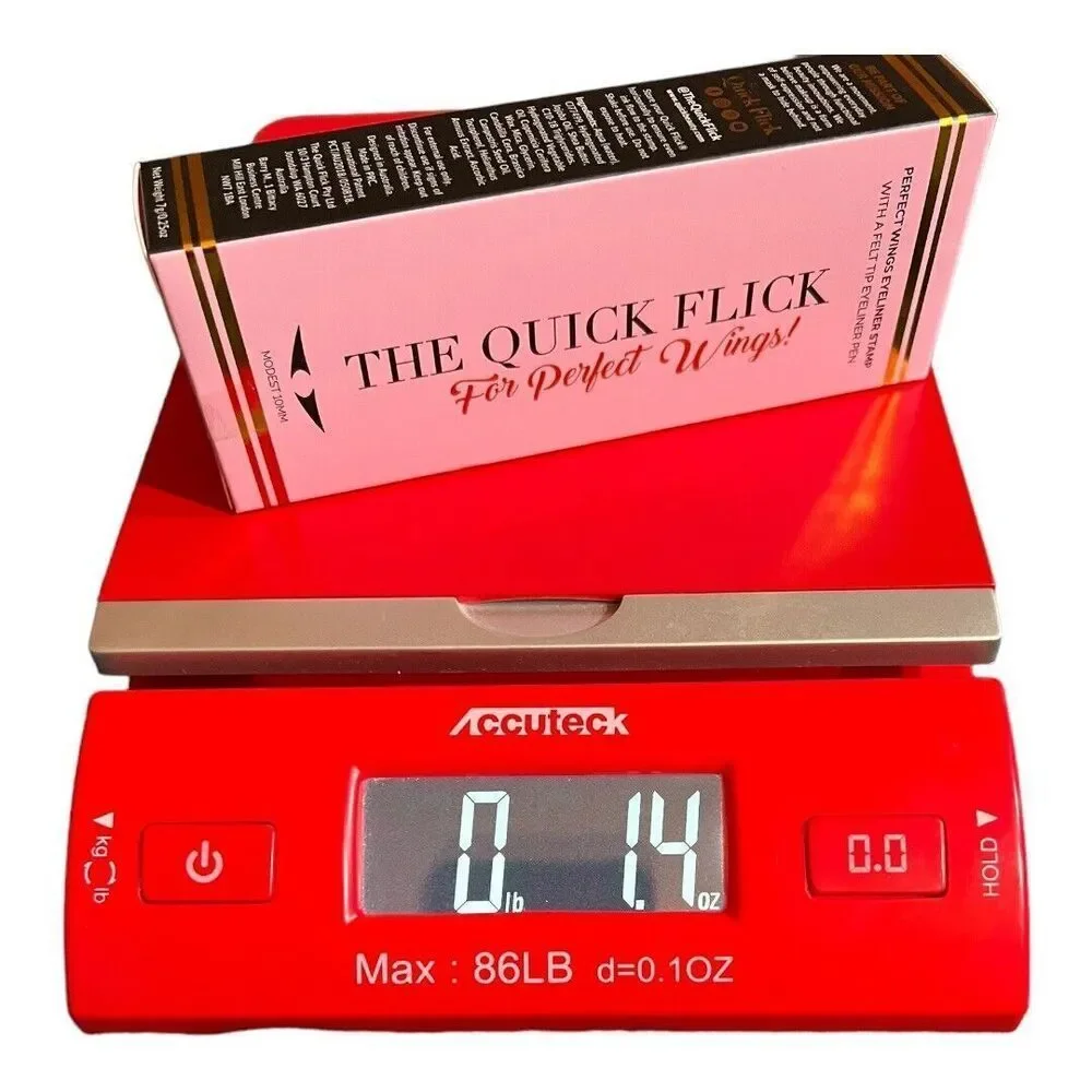 THE QUICK FLICK Intense Black Eyeliner Stamp For Perfect Wings Modest 10mm NIB